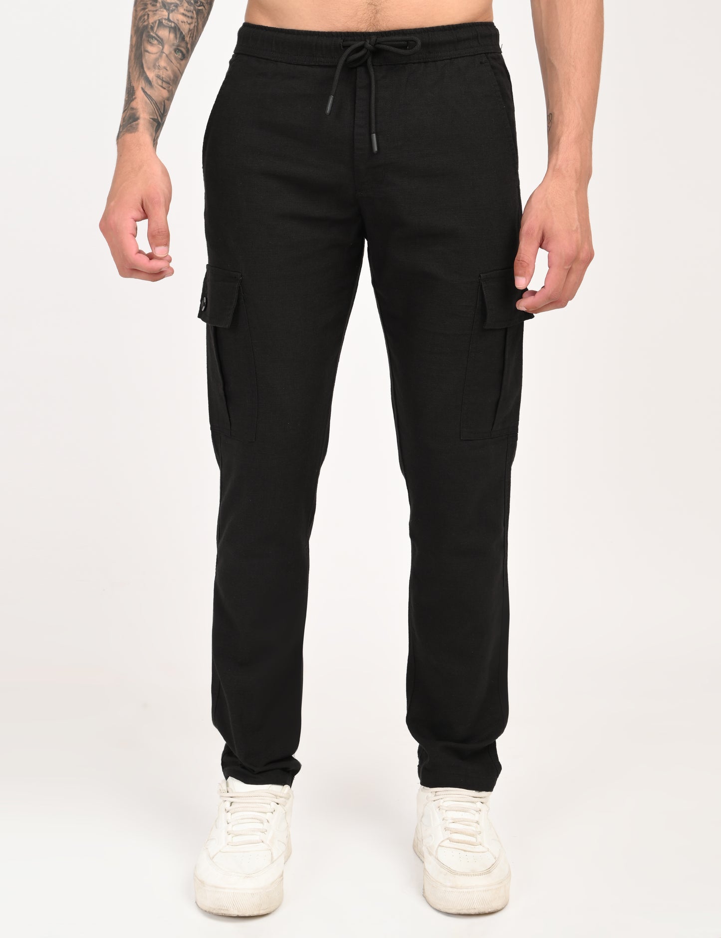 Leo linen Cargo - Black