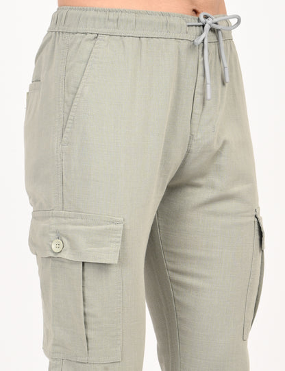 Leo linen Cargo - Light Green