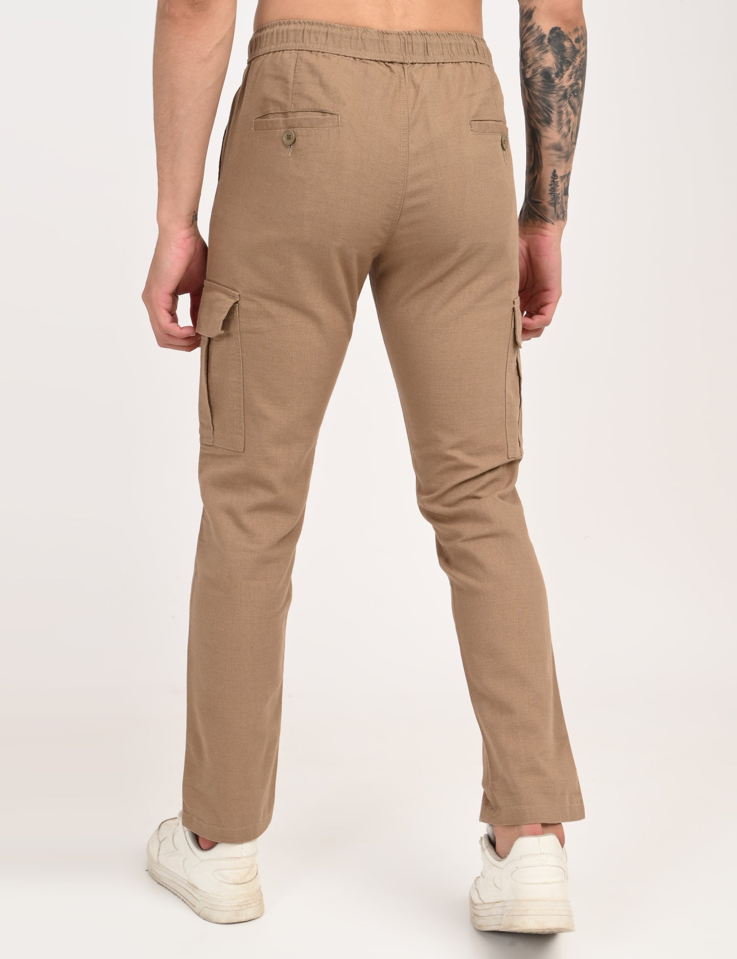 Leo linen Cargo - Khaki