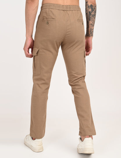 Leo linen Cargo - Khaki