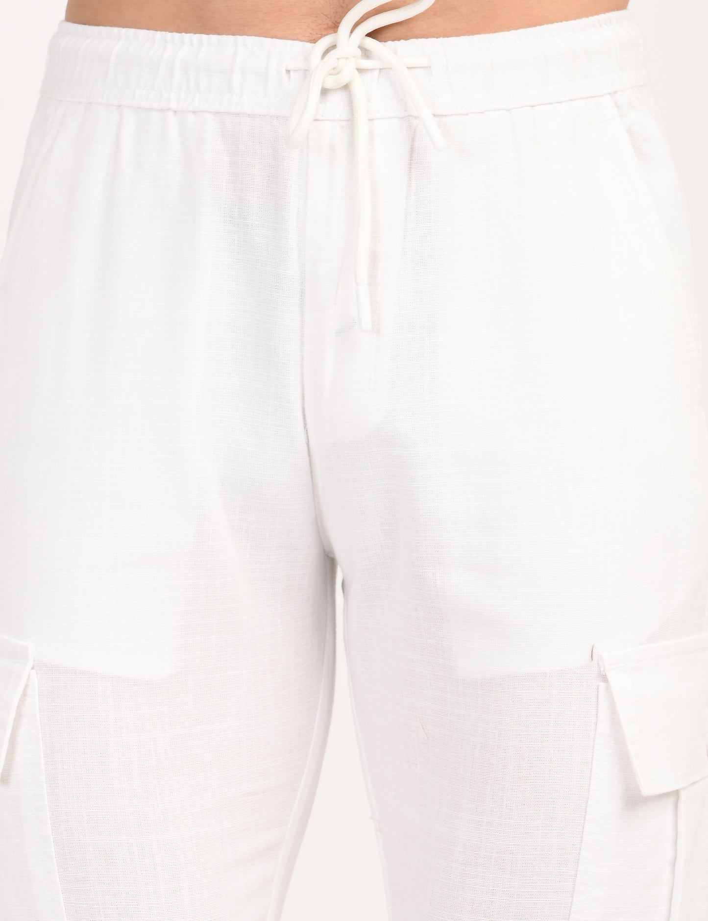 Leo linen Cargo - White