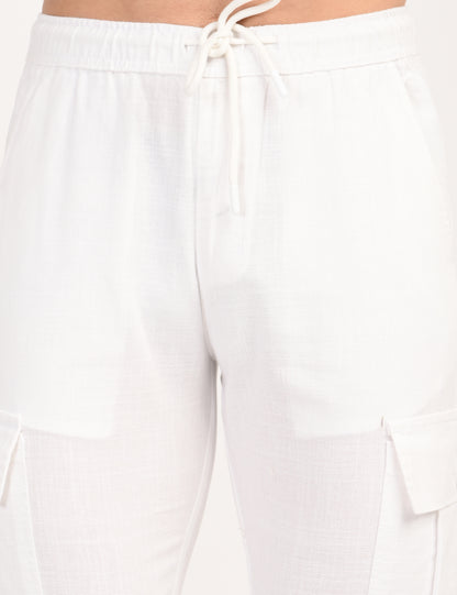 Leo linen Cargo - White